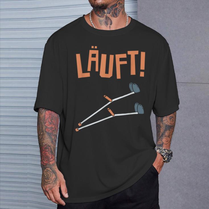 Läuft Krückück [German Language] Black S T-Shirt Geschenke für Ihn